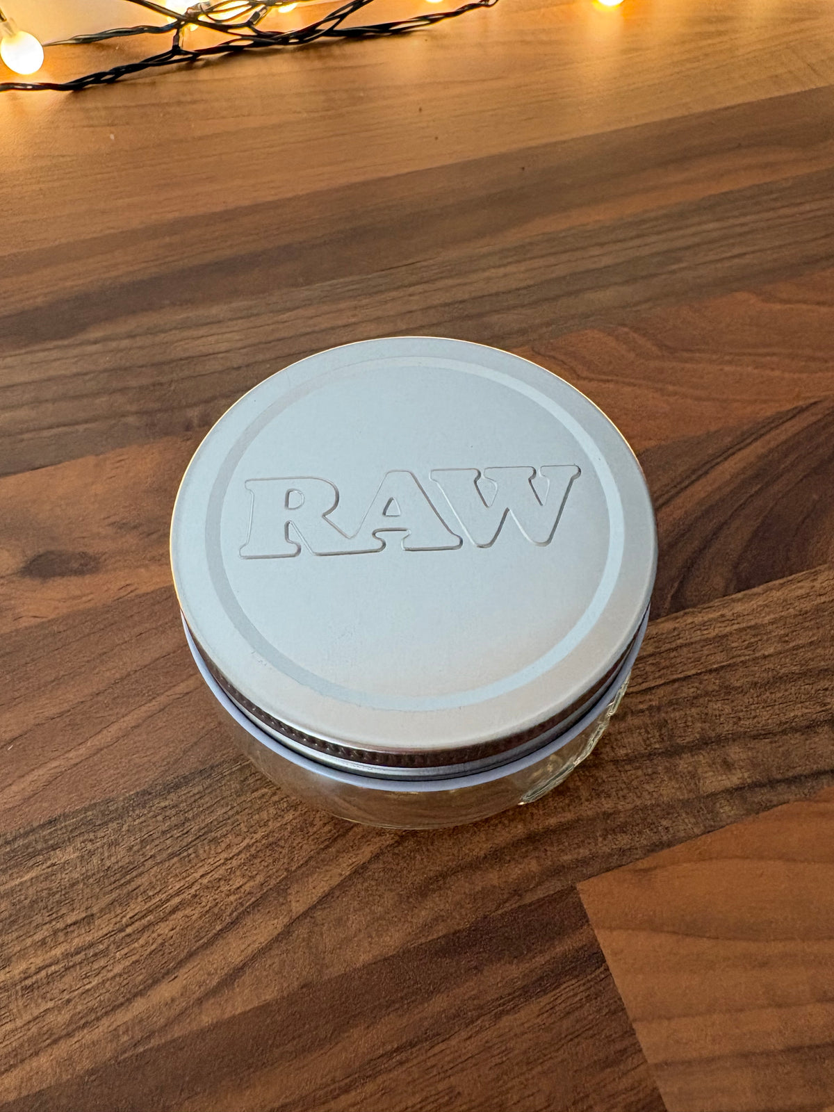 RAW mason jar with tin lid