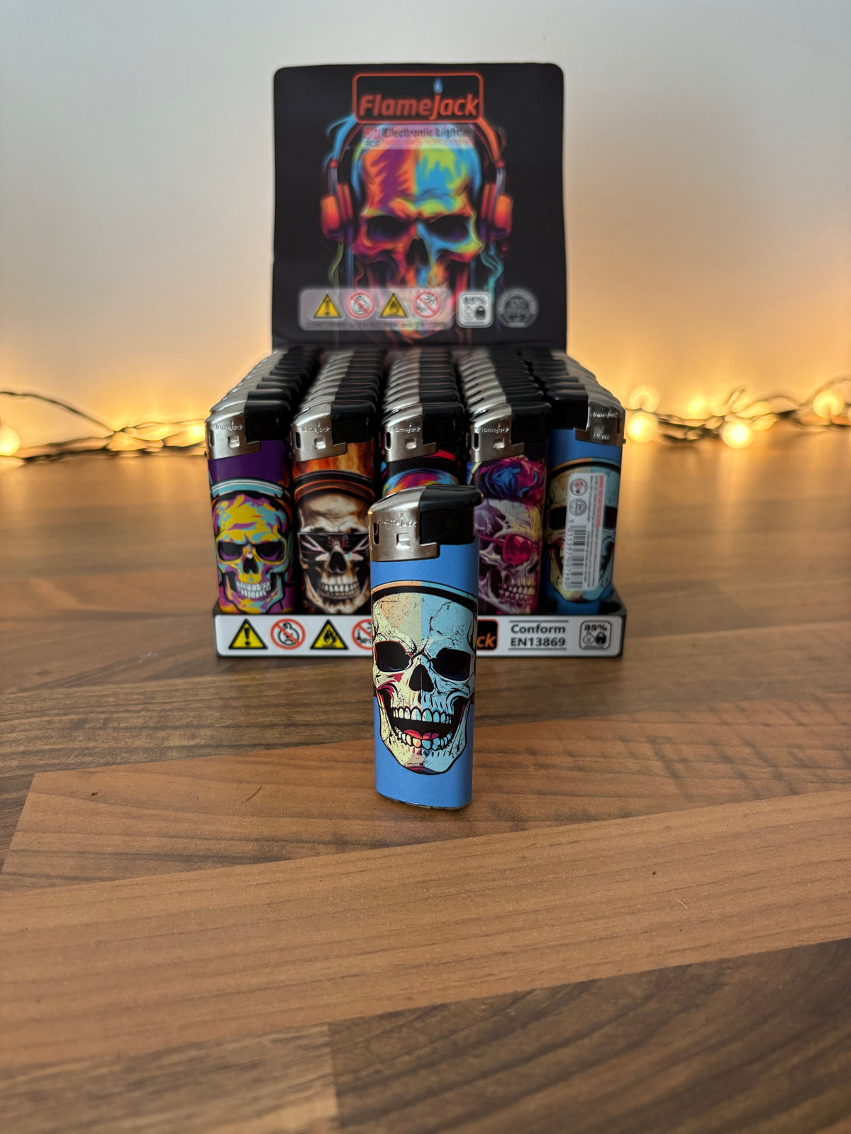 Flamejack electronic blue skull lighter