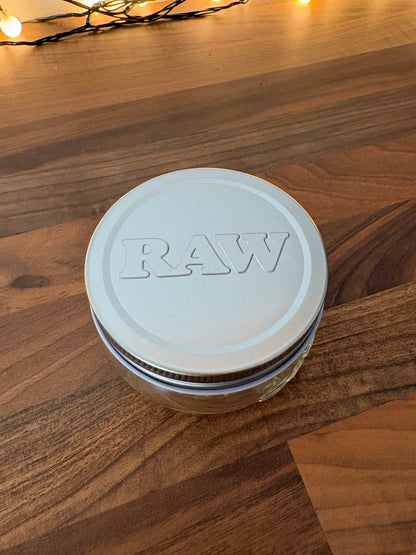 RAW mason jar with tin lid