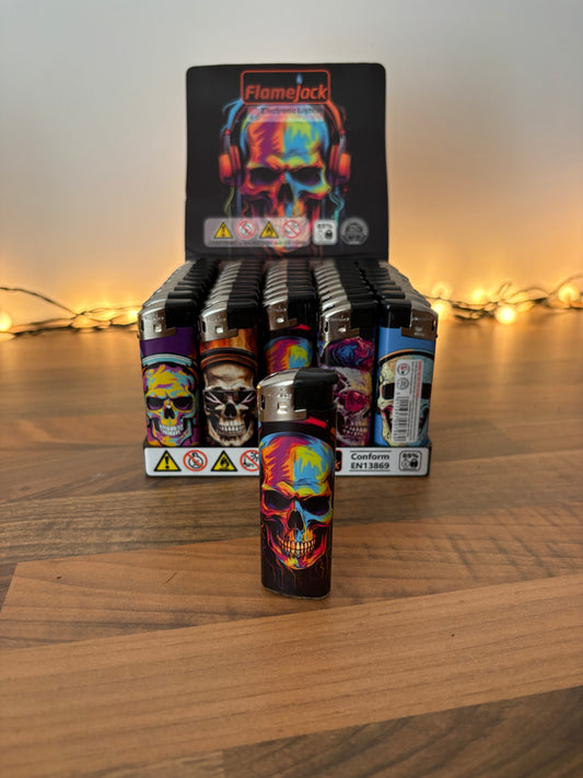 Flamejack electronic multi coloured skull